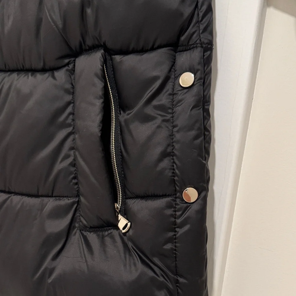 Mango Puffer Black Jacket with Hood size S - Picture 5 of 10